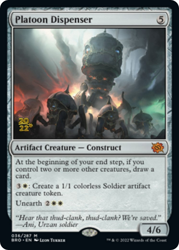 Platoon Dispenser [The Brothers' War Prerelease Promos] MTG Single Magic: The Gathering | Red Claw Gaming