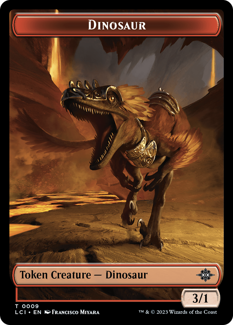 Dinosaur Token (0009) [The Lost Caverns of Ixalan Tokens] MTG Single Magic: The Gathering | Red Claw Gaming