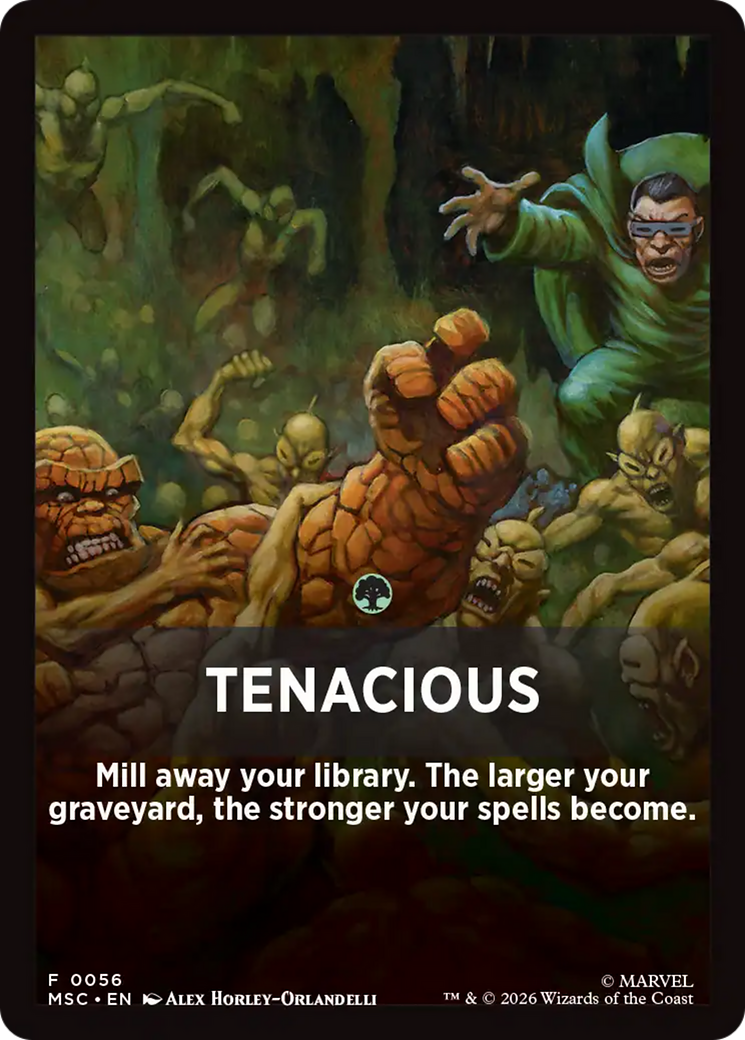 Tenacious Theme Card [Marvel Super Heroes Commander] MTG Single Magic: The Gathering | Red Claw Gaming