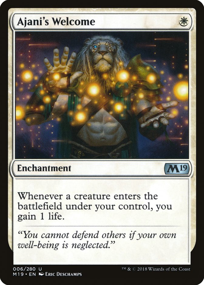 Ajani's Welcome [Core Set 2019] MTG Single Magic: The Gathering | Red Claw Gaming