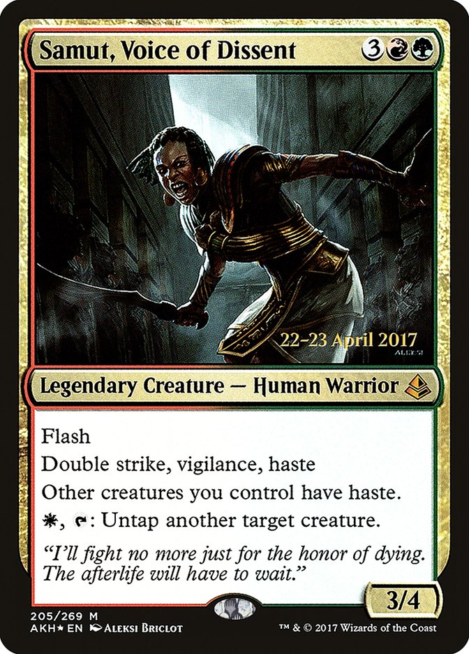 Samut, Voice of Dissent [Amonkhet Prerelease Promos] MTG Single Magic: The Gathering | Red Claw Gaming