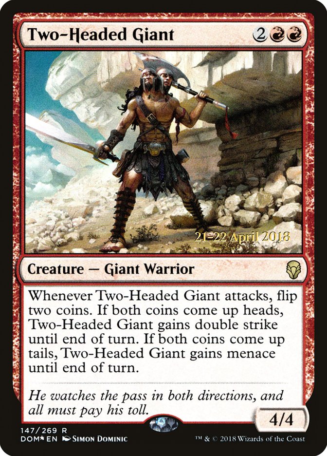 Two-Headed Giant [Dominaria Prerelease Promos] MTG Single Magic: The Gathering | Red Claw Gaming