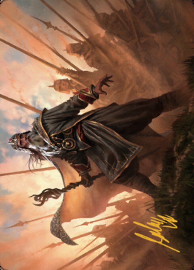 Hazezon, Shaper of Sand Art Card (Gold-Stamped Signature) [Dominaria United Art Series] MTG Single Magic: The Gathering | Red Claw Gaming