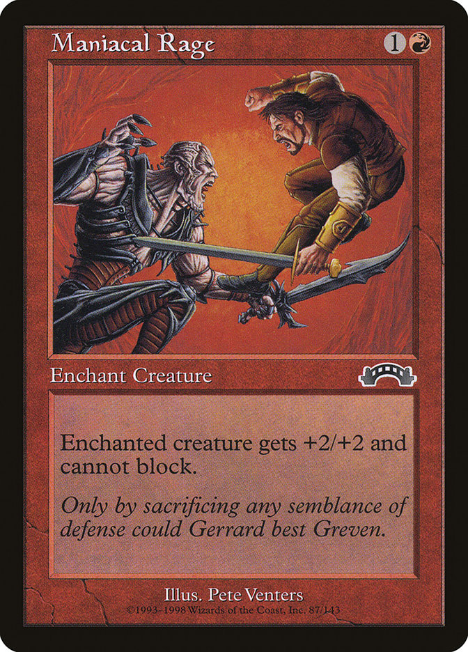 Maniacal Rage [Exodus] MTG Single Magic: The Gathering | Red Claw Gaming