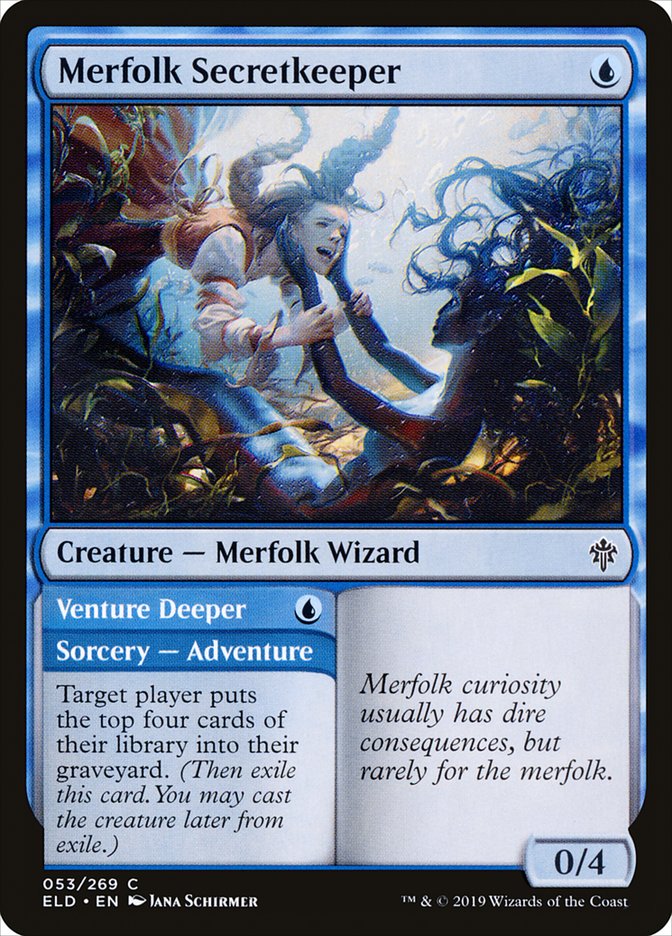 Merfolk Secretkeeper // Venture Deeper [Throne of Eldraine] MTG Single Magic: The Gathering | Red Claw Gaming