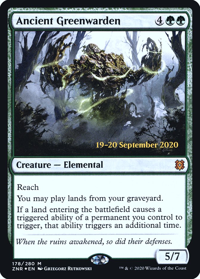 Ancient Greenwarden [Zendikar Rising Prerelease Promos] MTG Single Magic: The Gathering | Red Claw Gaming