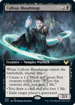 Callous Bloodmage (Extended Art) [Strixhaven: School of Mages] MTG Single Magic: The Gathering | Red Claw Gaming