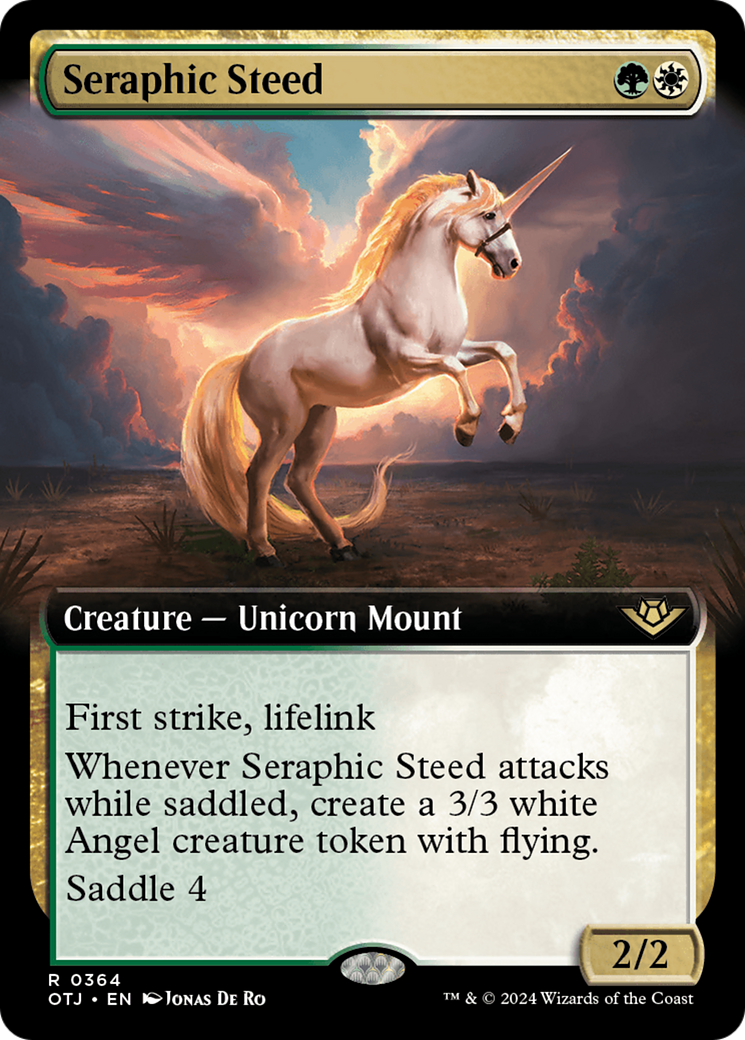 Seraphic Steed (Extended Art) [Outlaws of Thunder Junction] MTG Single Magic: The Gathering    | Red Claw Gaming
