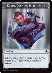 Emblem - Kaito, Cunning Infiltrator // Ninja Doubled-Sided Token [Foundations Tokens] MTG Single Magic: The Gathering | Red Claw Gaming