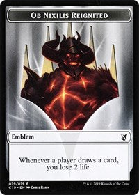 Ob Nixilis, Reignited Emblem // Zombie (010) Double-Sided Token [Commander 2019 Tokens] MTG Single Magic: The Gathering | Red Claw Gaming