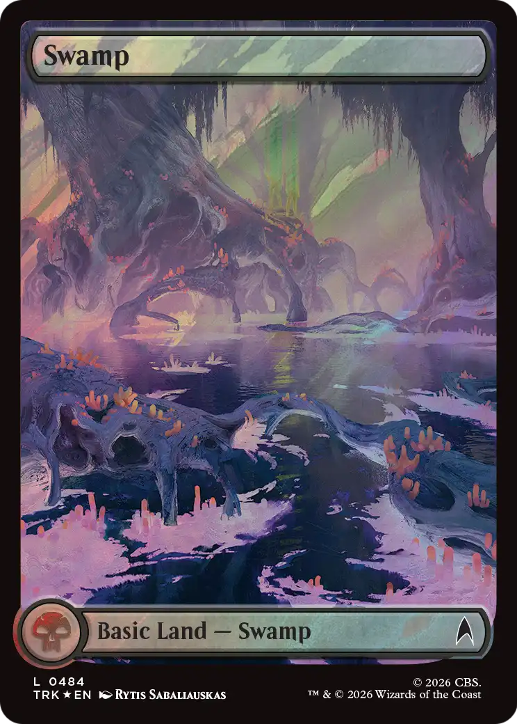 Swamp (0484) (Surge Foil) [Star Trek] MTG Single Magic: The Gathering | Red Claw Gaming