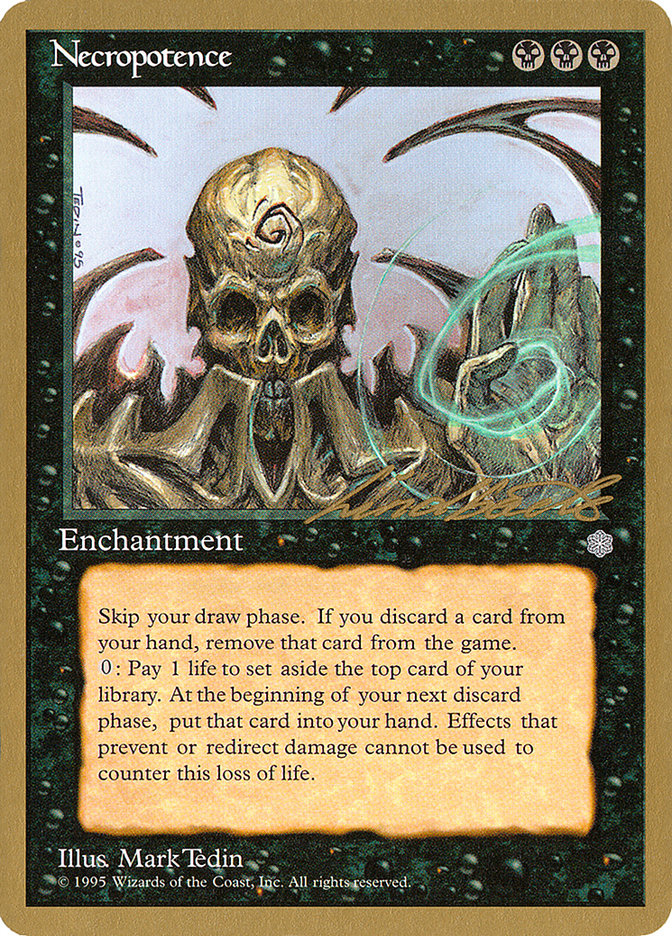 Necropotence (Leon Lindback) [Pro Tour Collector Set] MTG Single Magic: The Gathering | Red Claw Gaming