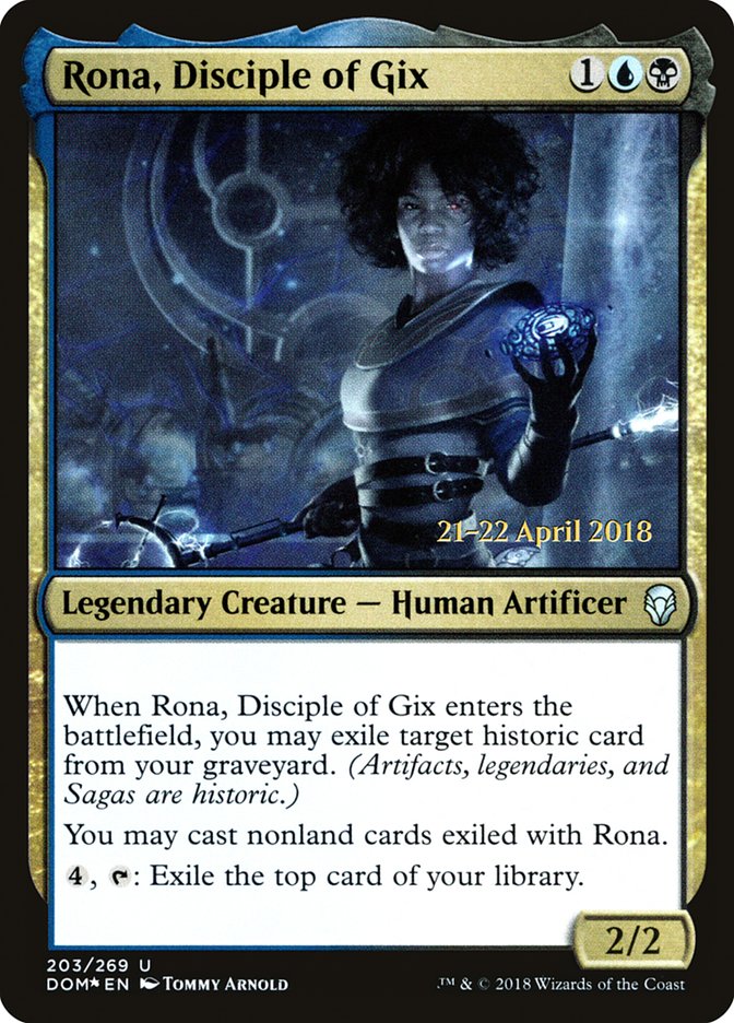Rona, Disciple of Gix [Dominaria Prerelease Promos] MTG Single Magic: The Gathering | Red Claw Gaming