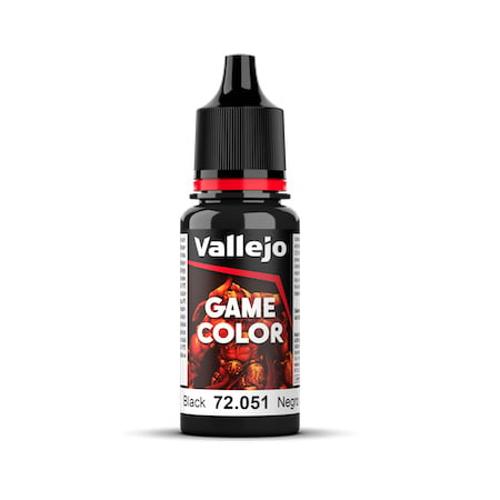 GAME COLOR 051-18ML. BLACK Vallejo Game Color Vallejo    | Red Claw Gaming