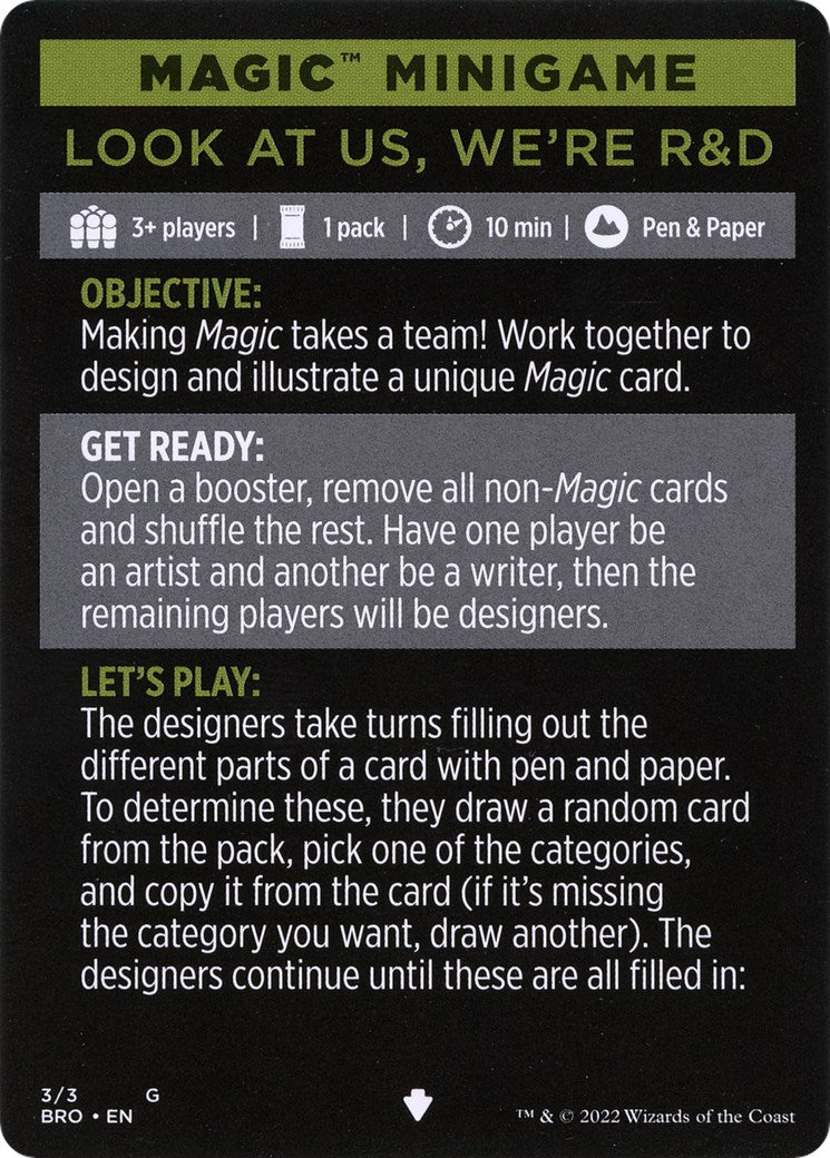 Look at Us, We're R&D (Magic Minigame) [The Brothers' War Minigame] MTG Single Magic: The Gathering | Red Claw Gaming