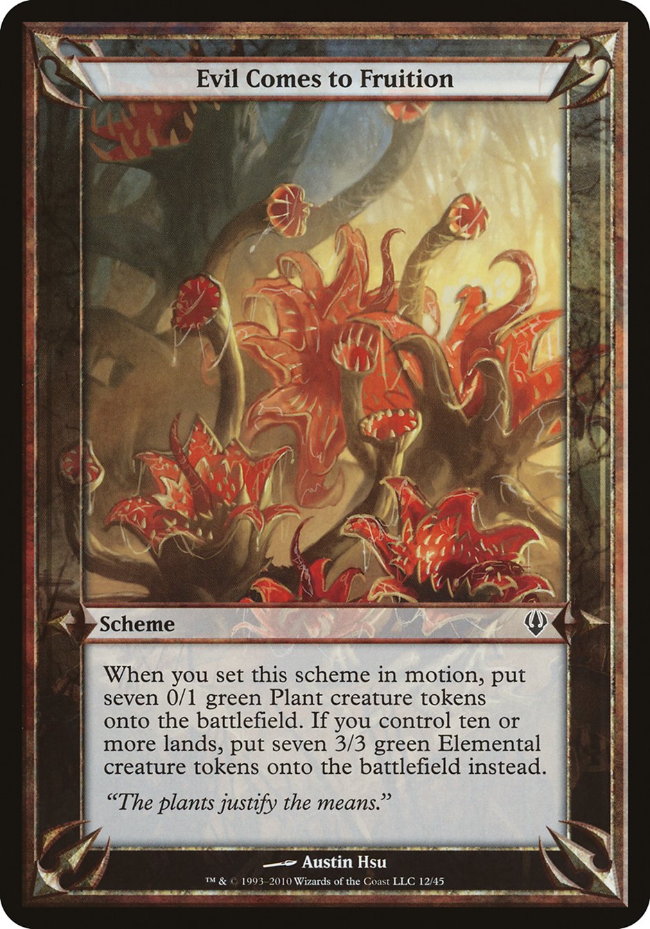 Evil Comes to Fruition (Schemes) [Archenemy Schemes] MTG Single Magic: The Gathering | Red Claw Gaming