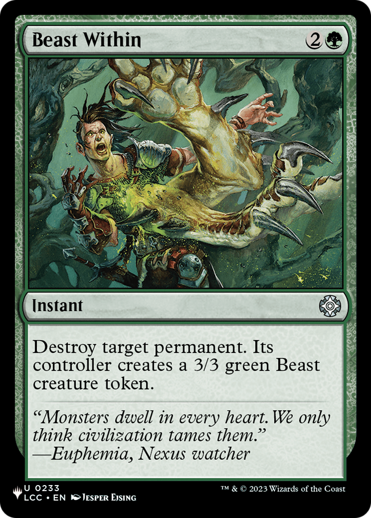 Beast Within (LCC) [The List] MTG Single Magic: The Gathering | Red Claw Gaming