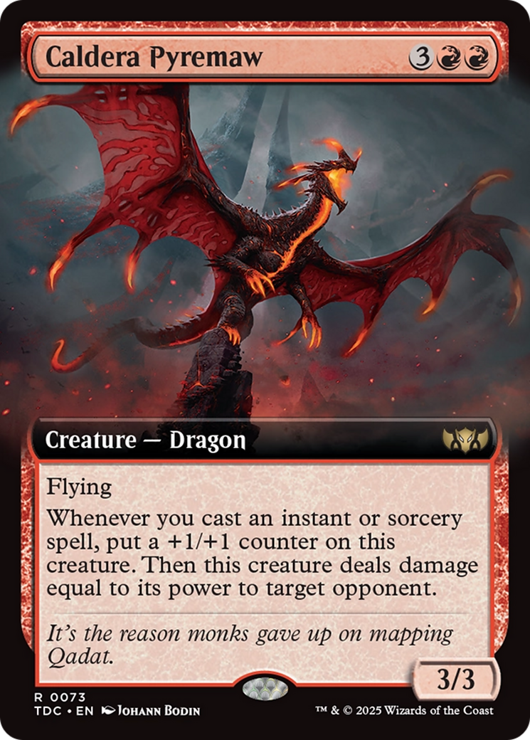 Caldera Pyremaw (Extended Art) [Tarkir: Dragonstorm Commander] MTG Single Magic: The Gathering | Red Claw Gaming