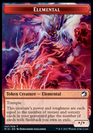 Wolf // Elemental Double-Sided Token [Innistrad: Midnight Hunt Tokens] MTG Single Magic: The Gathering | Red Claw Gaming
