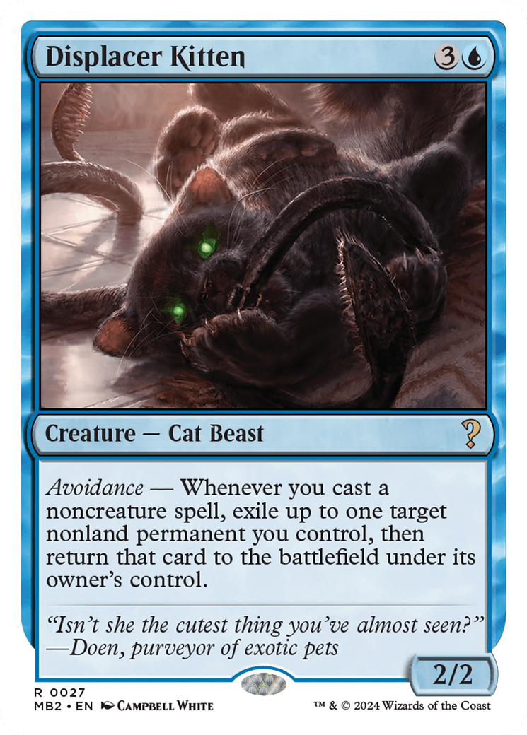 Displacer Kitten (White Border) [Mystery Booster 2] MTG Single Magic: The Gathering | Red Claw Gaming