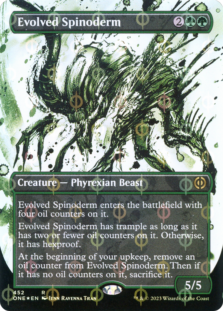 Evolved Spinoderm (Borderless Ichor Step-and-Compleat Foil) [Phyrexia: All Will Be One] MTG Single Magic: The Gathering | Red Claw Gaming