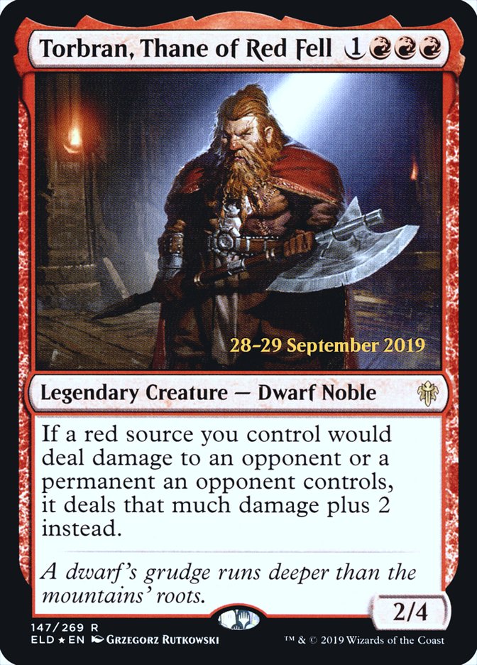Torbran, Thane of Red Fell [Throne of Eldraine Prerelease Promos] MTG Single Magic: The Gathering | Red Claw Gaming
