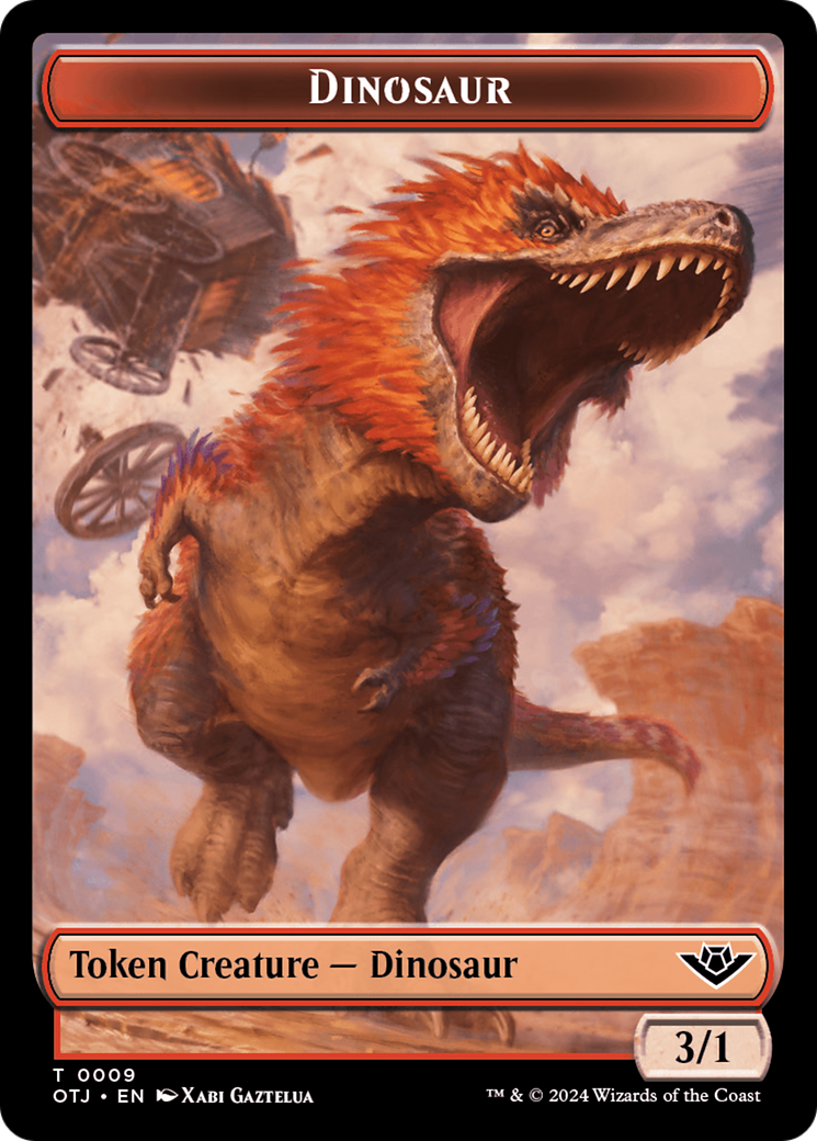 Mercenary // Dinosaur Double-Sided Token [Outlaws of Thunder Junction Tokens] MTG Single Magic: The Gathering | Red Claw Gaming