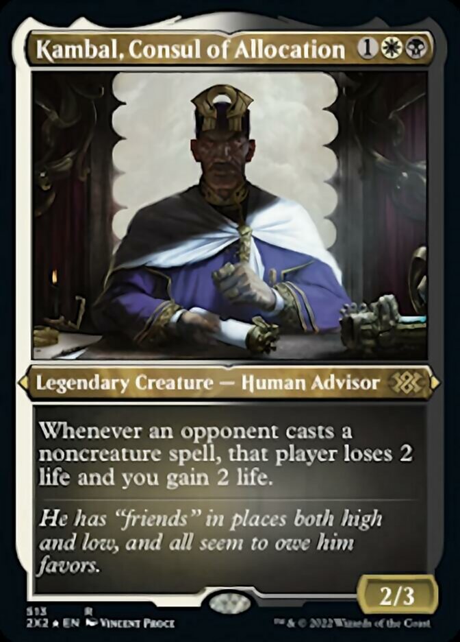 Kambal, Consul of Allocation (Foil Etched) [Double Masters 2022] MTG Single Magic: The Gathering    | Red Claw Gaming