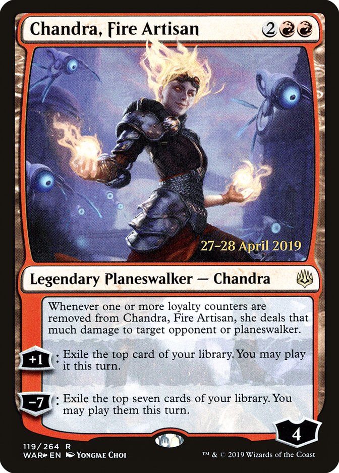 Chandra, Fire Artisan [War of the Spark Prerelease Promos] MTG Single Magic: The Gathering | Red Claw Gaming