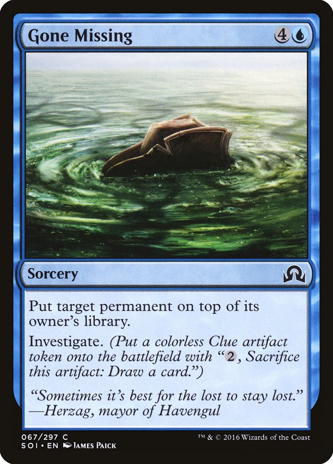 Gone Missing [Shadows over Innistrad] MTG Single Magic: The Gathering | Red Claw Gaming