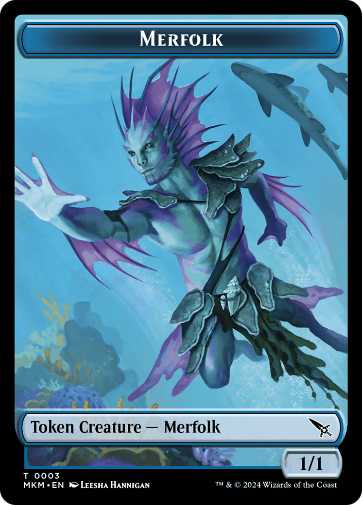 Detective // Merfolk Double-Sided Token [Murders at Karlov Manor Tokens] MTG Single Magic: The Gathering | Red Claw Gaming