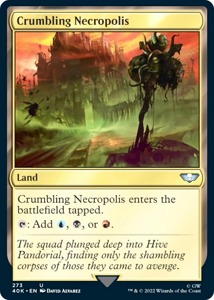 Crumbling Necropolis (Surge Foil) [Warhammer 40,000] MTG Single Magic: The Gathering | Red Claw Gaming