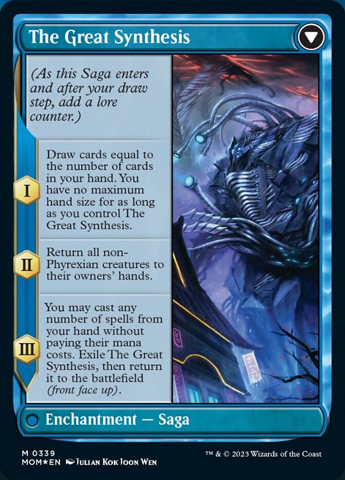 Jin-Gitaxias // The Great Synthesis (Borderless Alternate Art) [March of the Machine] MTG Single Magic: The Gathering    | Red Claw Gaming