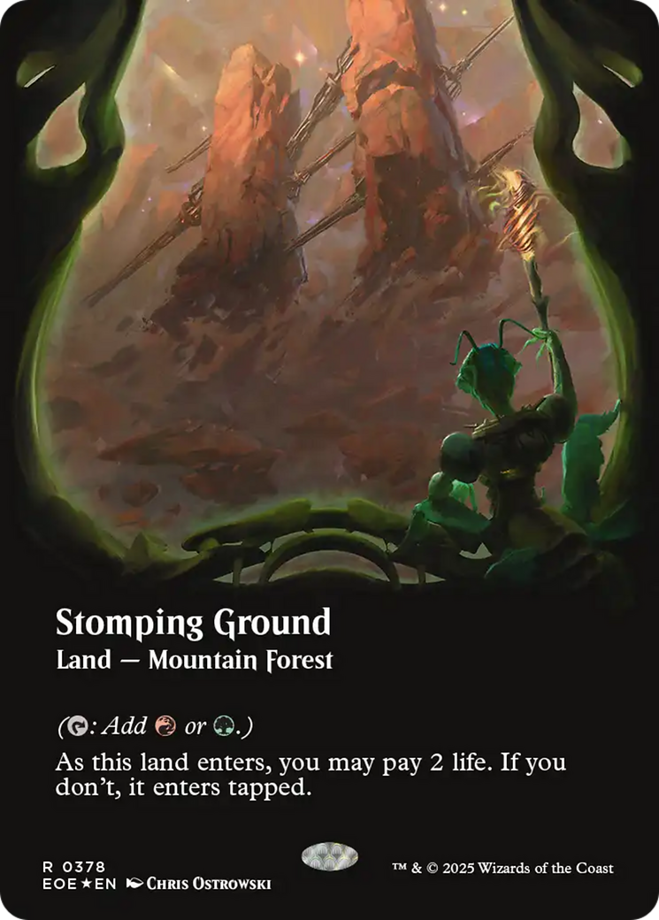 Stomping Ground (Borderless) (Galaxy Foil) [Edge of Eternities] MTG Single Magic: The Gathering | Red Claw Gaming