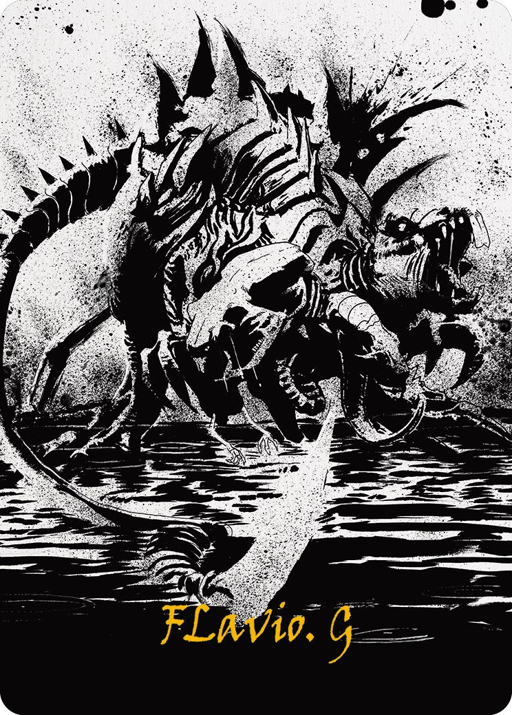 Karumonix, the Rat King Art Card (Gold-Stamped Signature) [Phyrexia: All Will Be One Art Series] MTG Single Magic: The Gathering | Red Claw Gaming