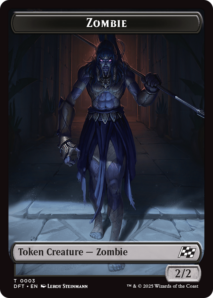Zombie (0007) // Zombie (0003) Double-Sided Token [Aetherdrift Commander Tokens] MTG Single Magic: The Gathering | Red Claw Gaming
