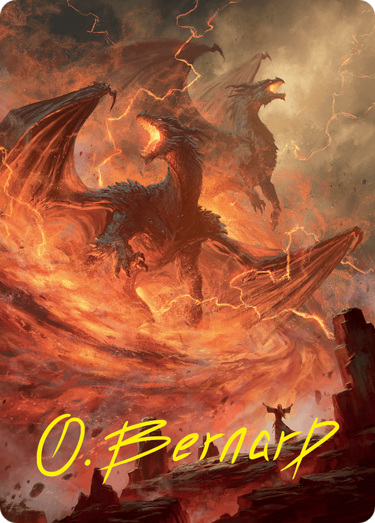 Rite of the Dragoncaller Art Card (38/54) (Gold-Stamped Signature) [Foundations Art Series] MTG Single Magic: The Gathering | Red Claw Gaming