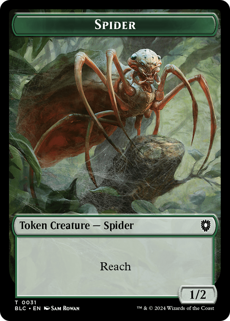 Spider // Blood Double-Sided Token [Bloomburrow Commander Tokens] MTG Single Magic: The Gathering | Red Claw Gaming