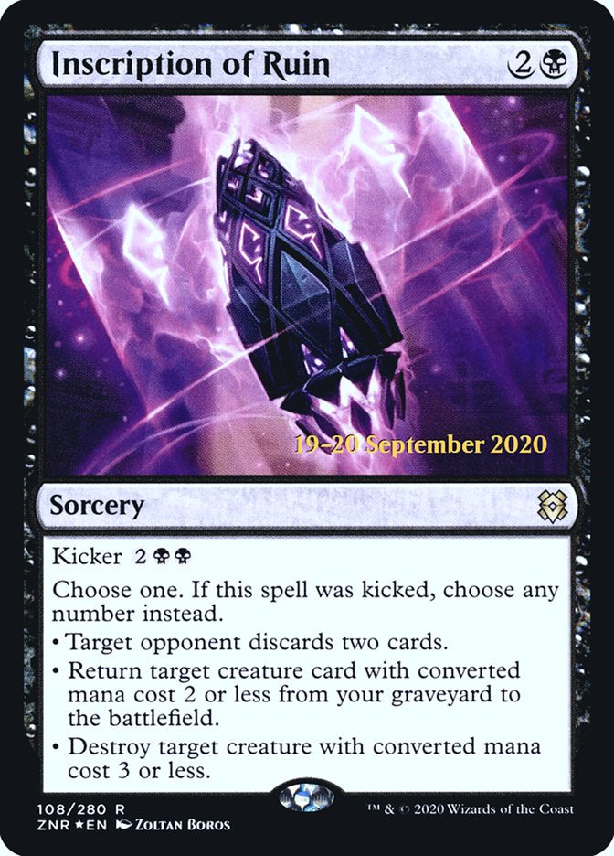 Inscription of Ruin [Zendikar Rising Prerelease Promos] MTG Single Magic: The Gathering | Red Claw Gaming