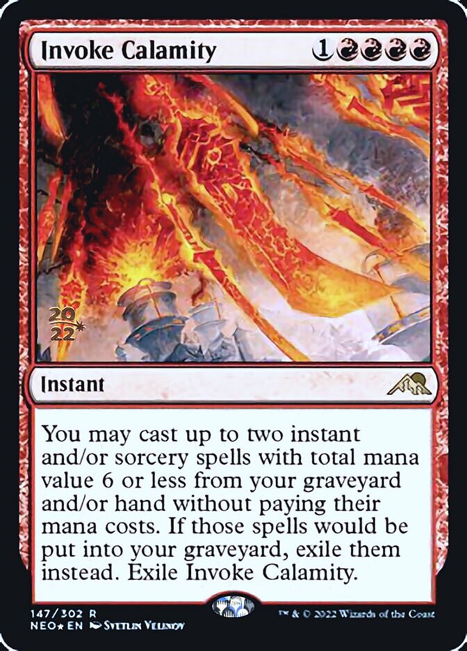 Invoke Calamity [Kamigawa: Neon Dynasty Prerelease Promos] MTG Single Magic: The Gathering | Red Claw Gaming