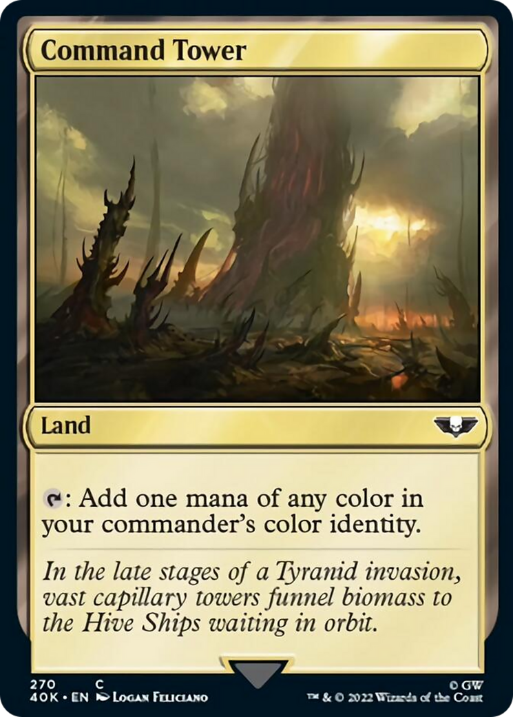 Command Tower (270) (Surge Foil) [Warhammer 40,000] MTG Single Magic: The Gathering | Red Claw Gaming