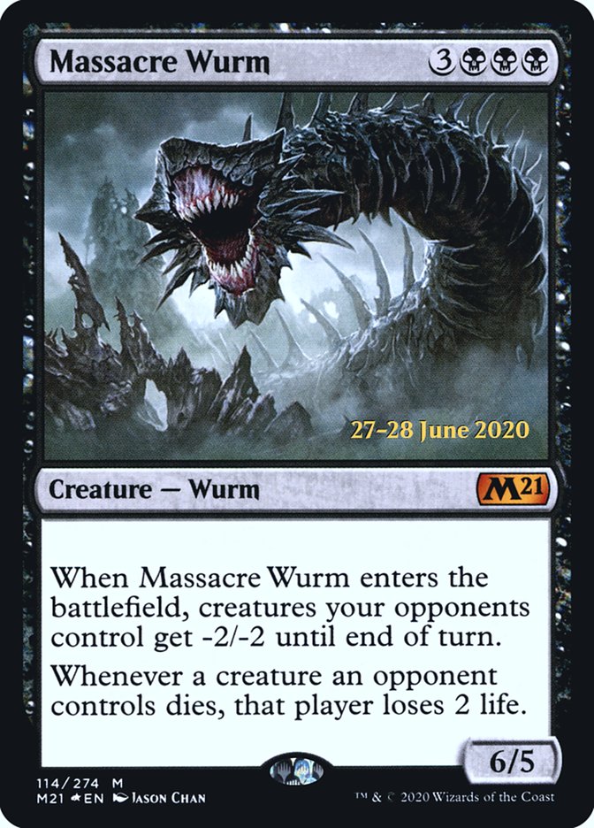 Massacre Wurm [Core Set 2021 Prerelease Promos] MTG Single Magic: The Gathering | Red Claw Gaming