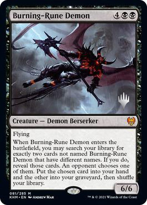 Burning-Rune Demon (Promo Pack) [Kaldheim Promos] MTG Single Magic: The Gathering | Red Claw Gaming