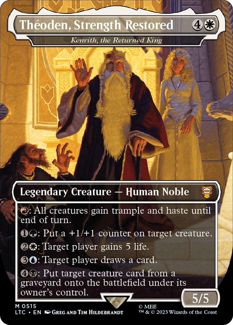 Theoden, Strength Restored - Kenrith, the Returned King (Borderless) [The Lord of the Rings: Tales of Middle-Earth Commander] MTG Single Magic: The Gathering | Red Claw Gaming