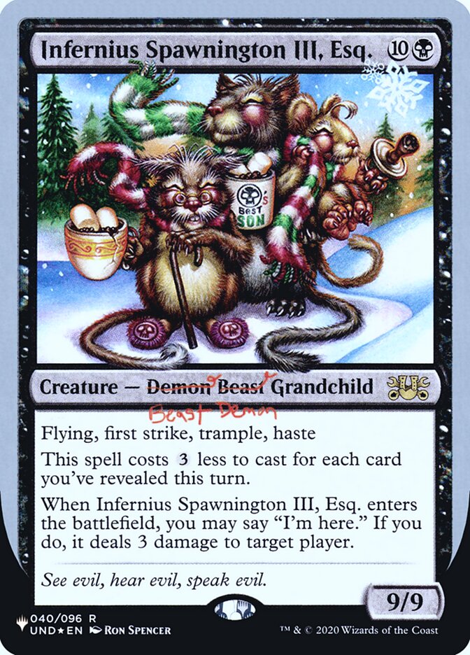 Infernius Spawnington III, Esq. (Unfinity Foil Edition) [The List] MTG Single Magic: The Gathering | Red Claw Gaming