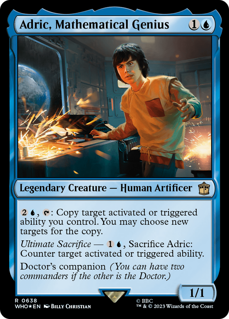 Adric, Mathematical Genius (Surge Foil) [Doctor Who] MTG Single Magic: The Gathering    | Red Claw Gaming