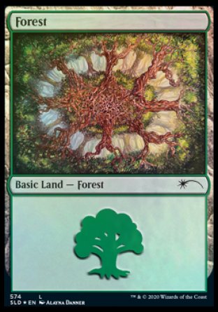 Forest (Plus One) (574) [Secret Lair Drop Promos] MTG Single Magic: The Gathering | Red Claw Gaming