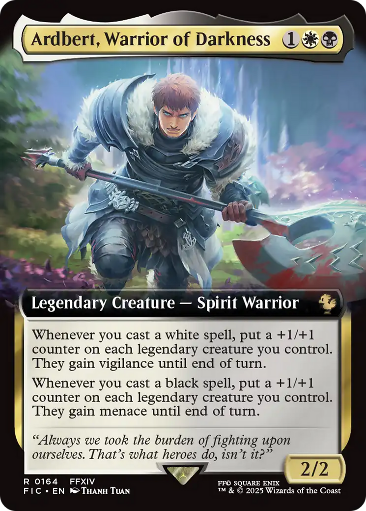 Ardbert, Warrior of Darkness (Extended Art) [FINAL FANTASY Commander] MTG Single Magic: The Gathering | Red Claw Gaming