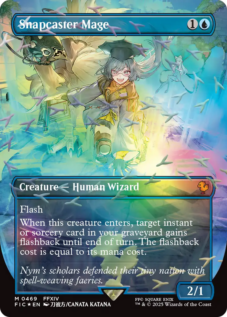 Snapcaster Mage (Borderless) (Chocobo Track Foil) [FINAL FANTASY Commander] MTG Single Magic: The Gathering | Red Claw Gaming