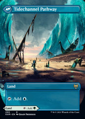 Barkchannel Pathway // Tidechannel Pathway (Borderless Alternate Art) [Kaldheim] MTG Single Magic: The Gathering | Red Claw Gaming
